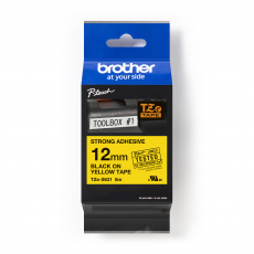 Taśma Brother TZeS631 12mm czarna na żółtym ADHESIVE TAPE